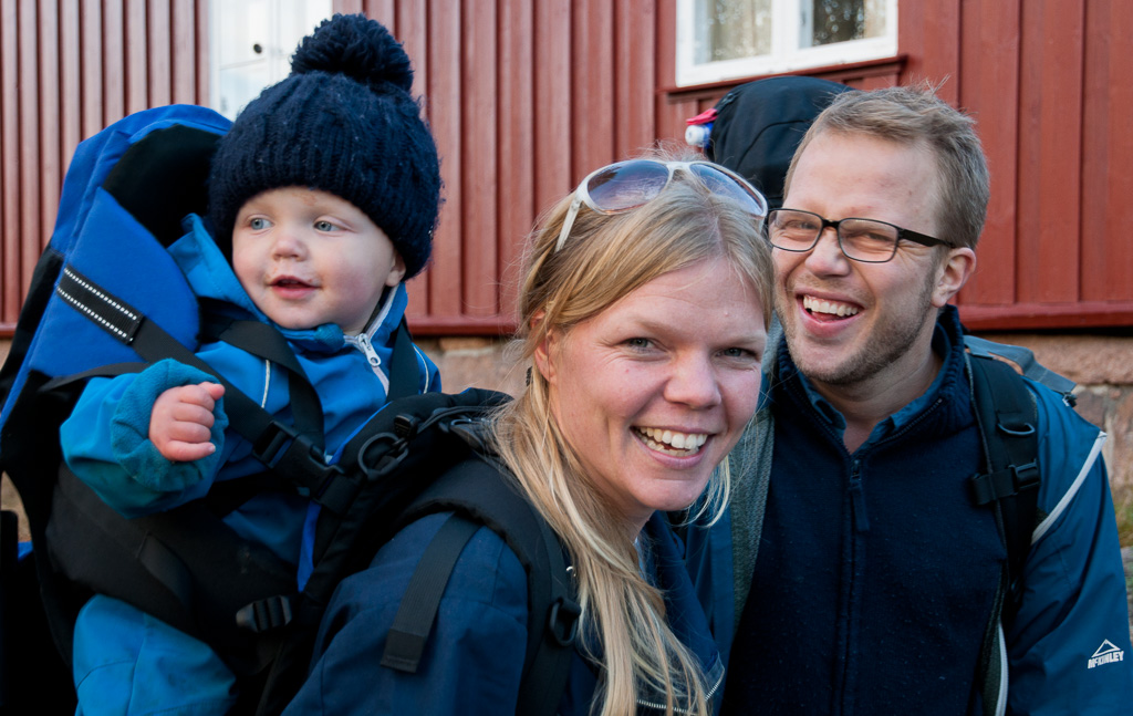 Aslak, Elise og Sigurd på vei til Kobberhaughytta