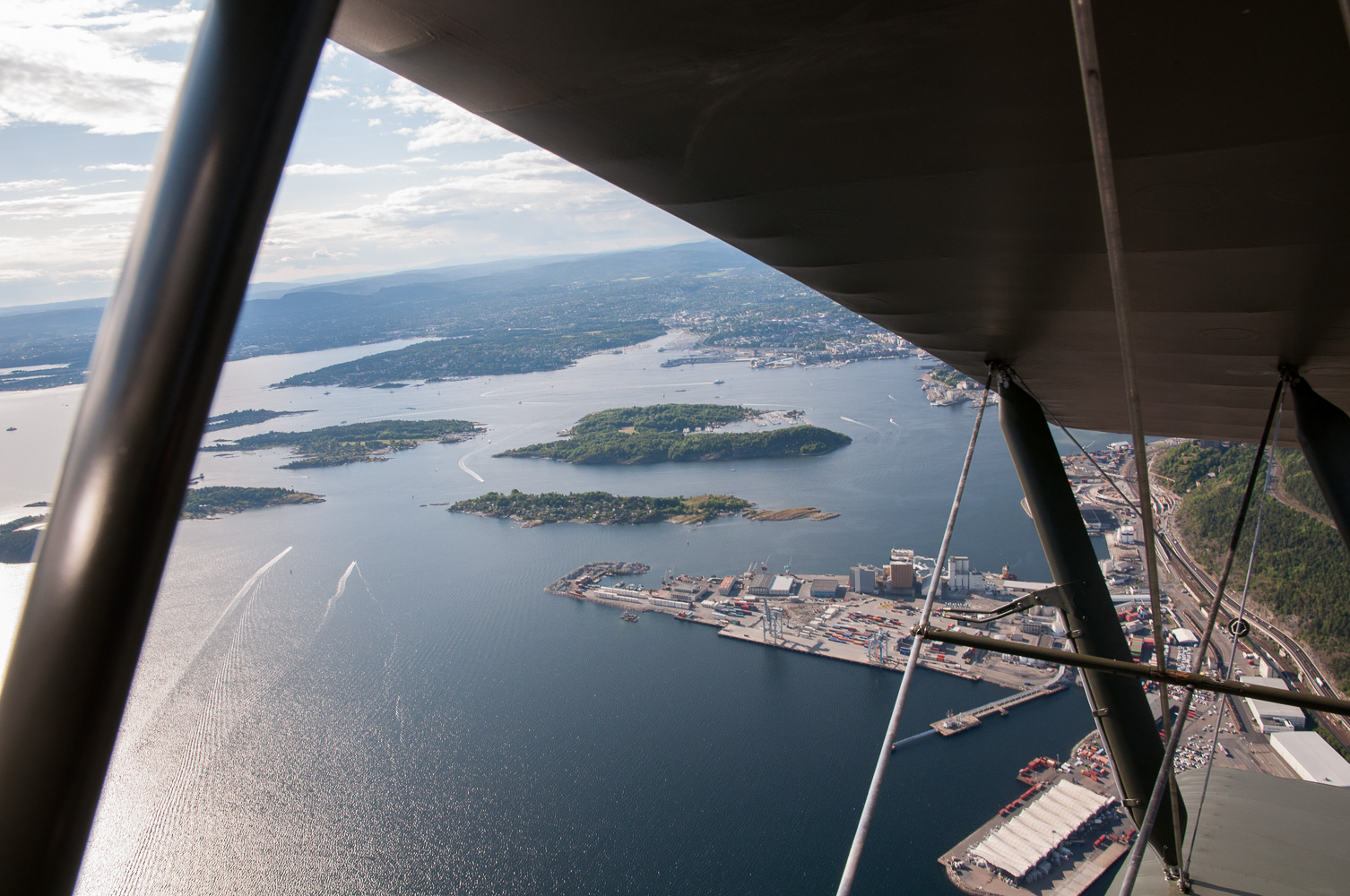 Oslofjorden fra cockpit