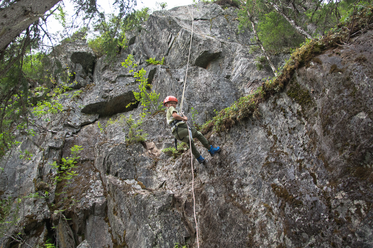 Einars første rappellering ved Trofors // Abseiling in Trofors